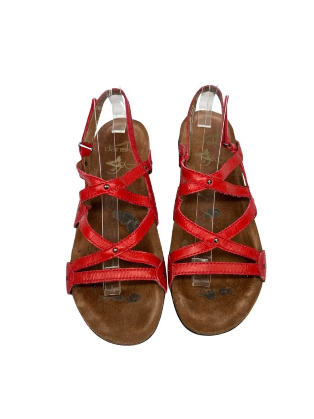 Dansko Jolie Red Leather Strappy Sandals Size 37 EU 6.5-7 US Comfort Resortwear